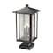 Z-Lite Aspen 3 Light Outdoor Pier Mounted Fixture, Oil Rubbed Bronze And Clear Seedy 554PHXLS-SQPM-ORB - alternate 3